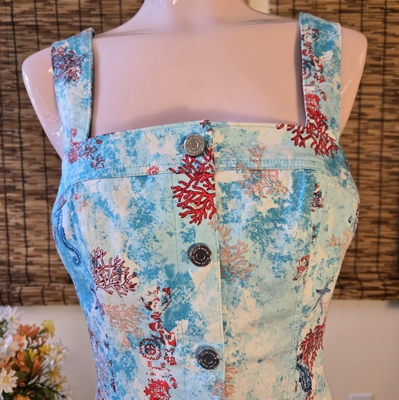 NWOT WHBM Bodice Top Coral Seahorse - Picture 2 of 13